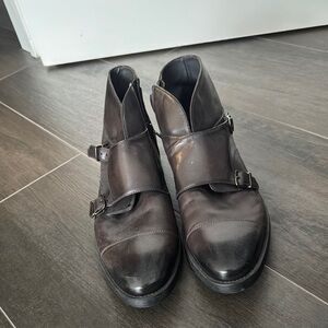 Men's Black Leather Shoes To Boot